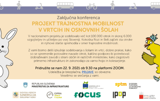 Zaključna konferenca projekta Trajnostna mobilnost v vrtcih in šolah