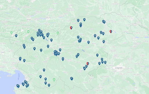 Pešbus je v šolskem letu 2022/23 organiziralo 83 šol (in en vrtec) po vsej Sloveniji