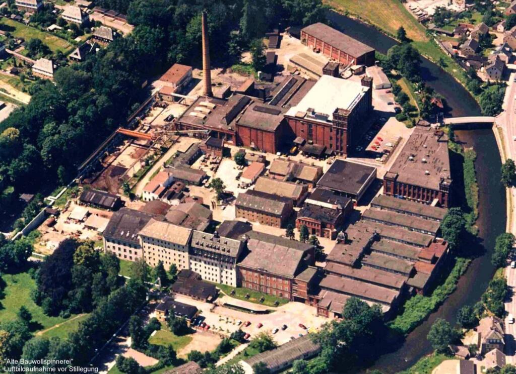 Bombažna predilnica pred koncem proizvodnje leta 1992. Foto: Mesto Flöha, neznan avtor